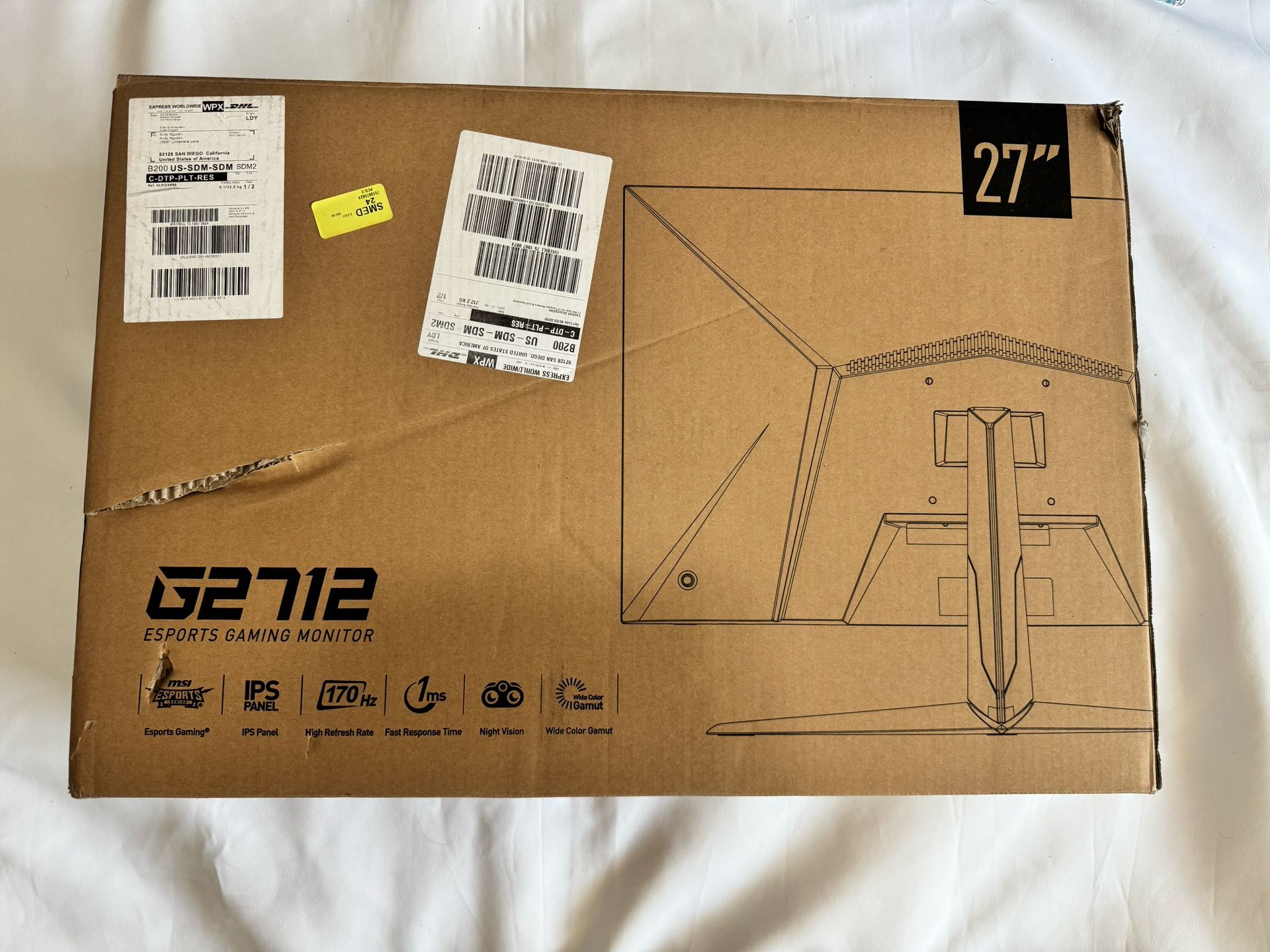 MSI 27” Inch Esports Gaming Monitor G2712 Open Box