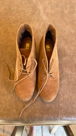 White Mountain Suede wedge booties, size 5.5