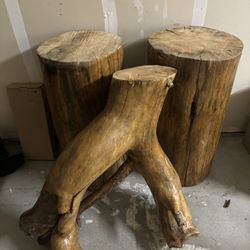 3 Pc Set Of Finished And Sealed Wood Bases Great For A Table 