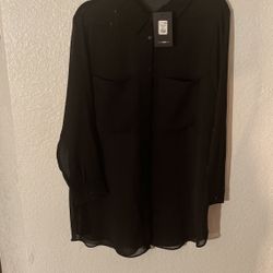 Fashion Nova Black & Nuse Tunic Top