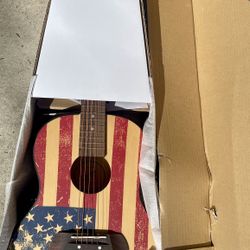 Brand New acoustic Guitar With America. Flag