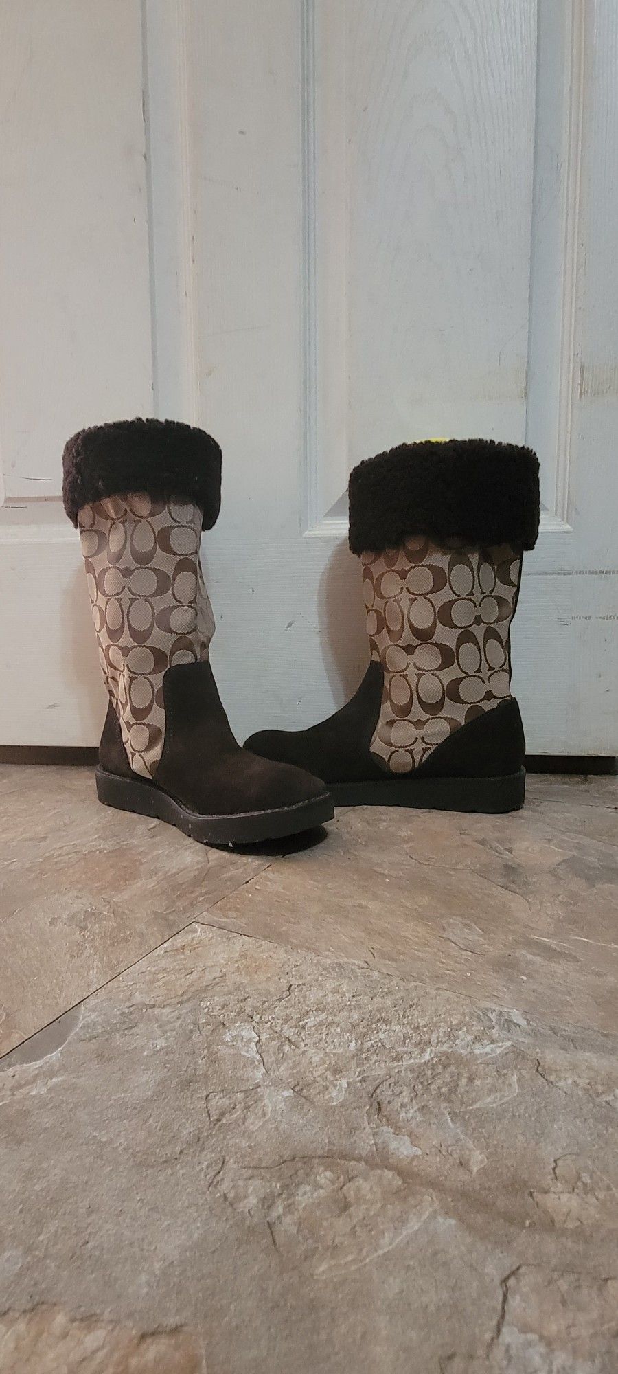 Coach Sherman Signature Mid Fleece Lined BOOTS