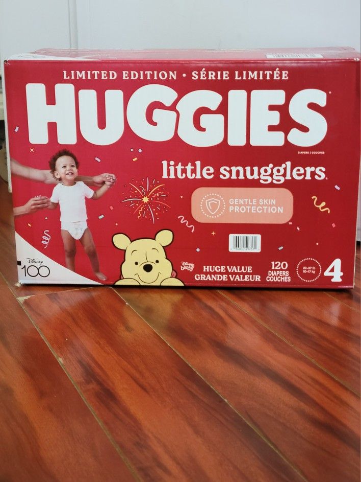 Size 4 Huggies Little Snugglers 120 Diapers