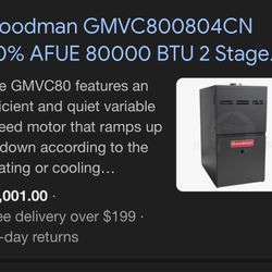 80,000 80% Goodman Furnace 
