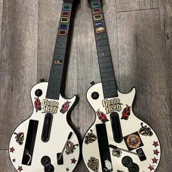 Nintendo Wii Guitar Hero Guitar Bundle Of 2 Tested Working