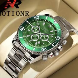 NOTIONR Luxury Men'S Calendar Watch - Stainless Steel Quartz Wristwatch