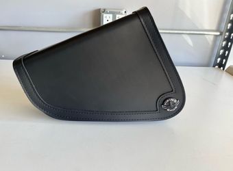 Viking Bags Black Leather Motorcycle Saddlebag