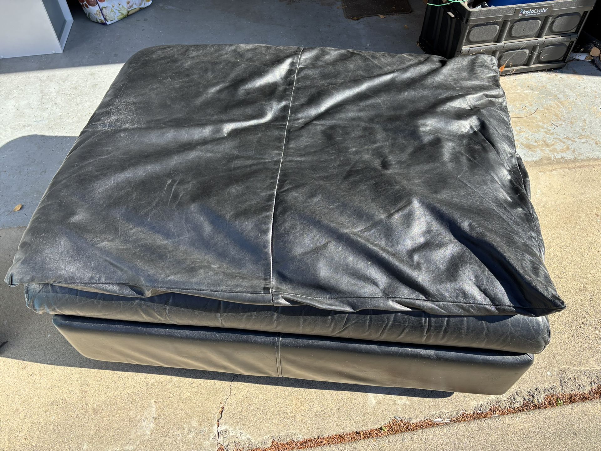 FREE Black Leather ottoman
