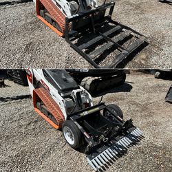 Mini skid steer grading attachments