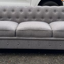 **Free Delivery** Adorable grey Chesterfield Sofa