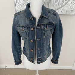 &Denim by H&M Distressed Denim Jean Jacket, 6