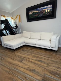 IKEA White Sectional Sofa with Chaise