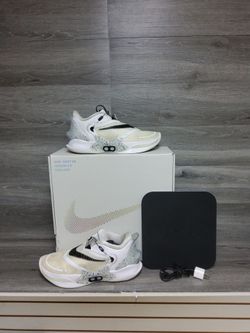 Size 12.5 Nike adapt bb2.0 white Cement with charging plate