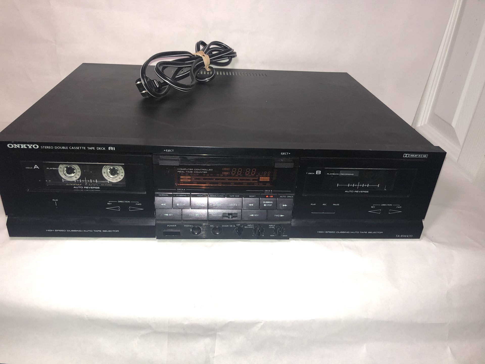 Onkyo TA-RW470 Stereo Double Cassette Tape Deck - Tested - Fast Shipping!