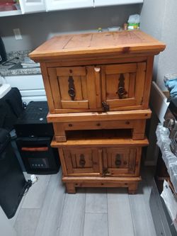 2 Piece Southwest Rustic Bedroom End Table Set.