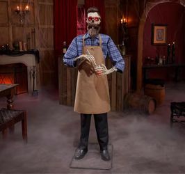 Animated Skeleton Bartender Halloween Prop