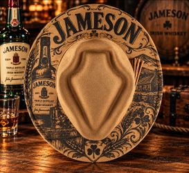 Laser engraved cowboy hat