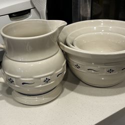 Ceramic Pitcher and Bowl Set