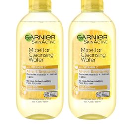 Garnier Micellar Water with Vitamin C, Facial Cleanser & Makeup Remover, Brightening & Hydrating, For All Skin Types, Vegan, Cruelty Free, 13.5 Fl Oz 