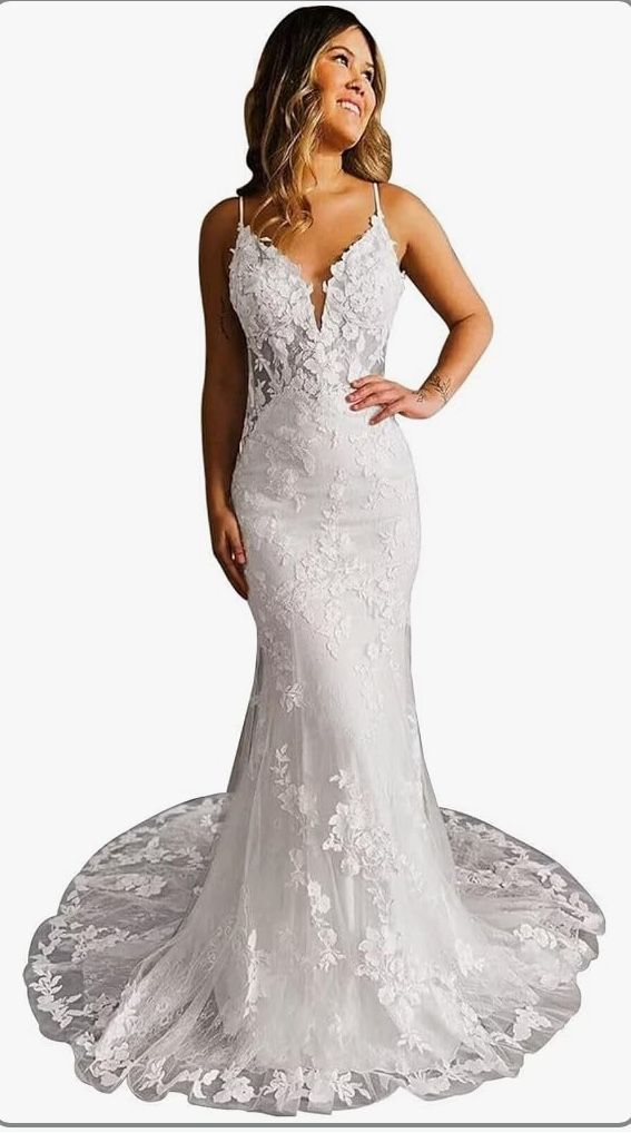 White Mermaid Wedding Dress