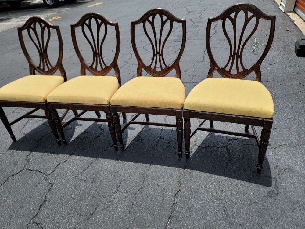 Set of Antique Vintage Shield Back Chairs