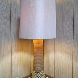 Mid Century Vintage 1950s Famous DeMaray Pottery Ceramic Gold Table Lamp