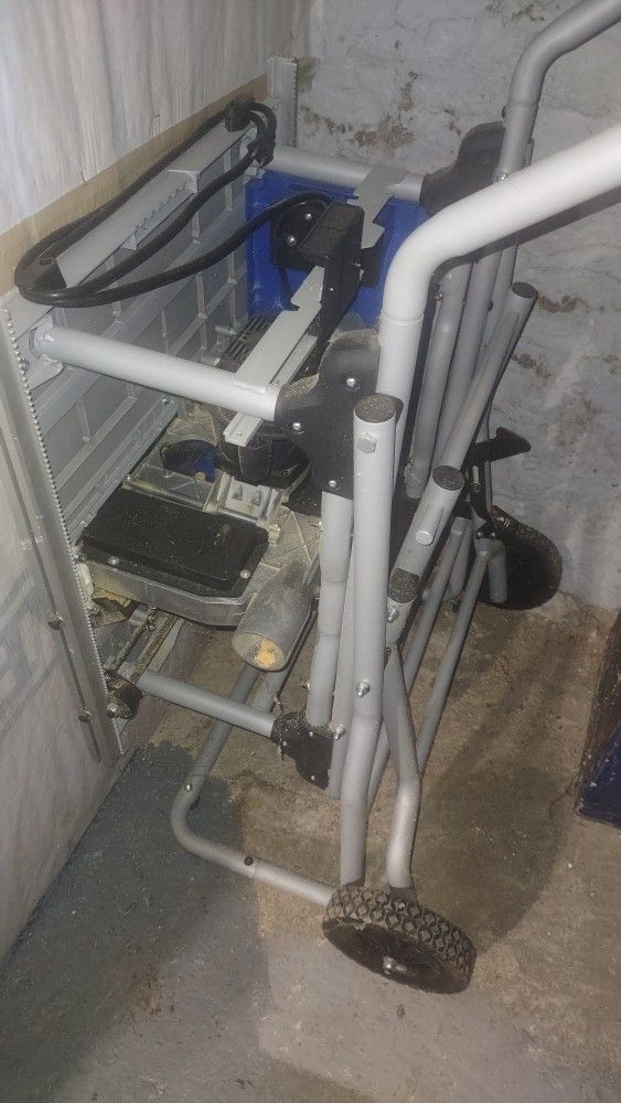Table Saw With Table And Miter Saw