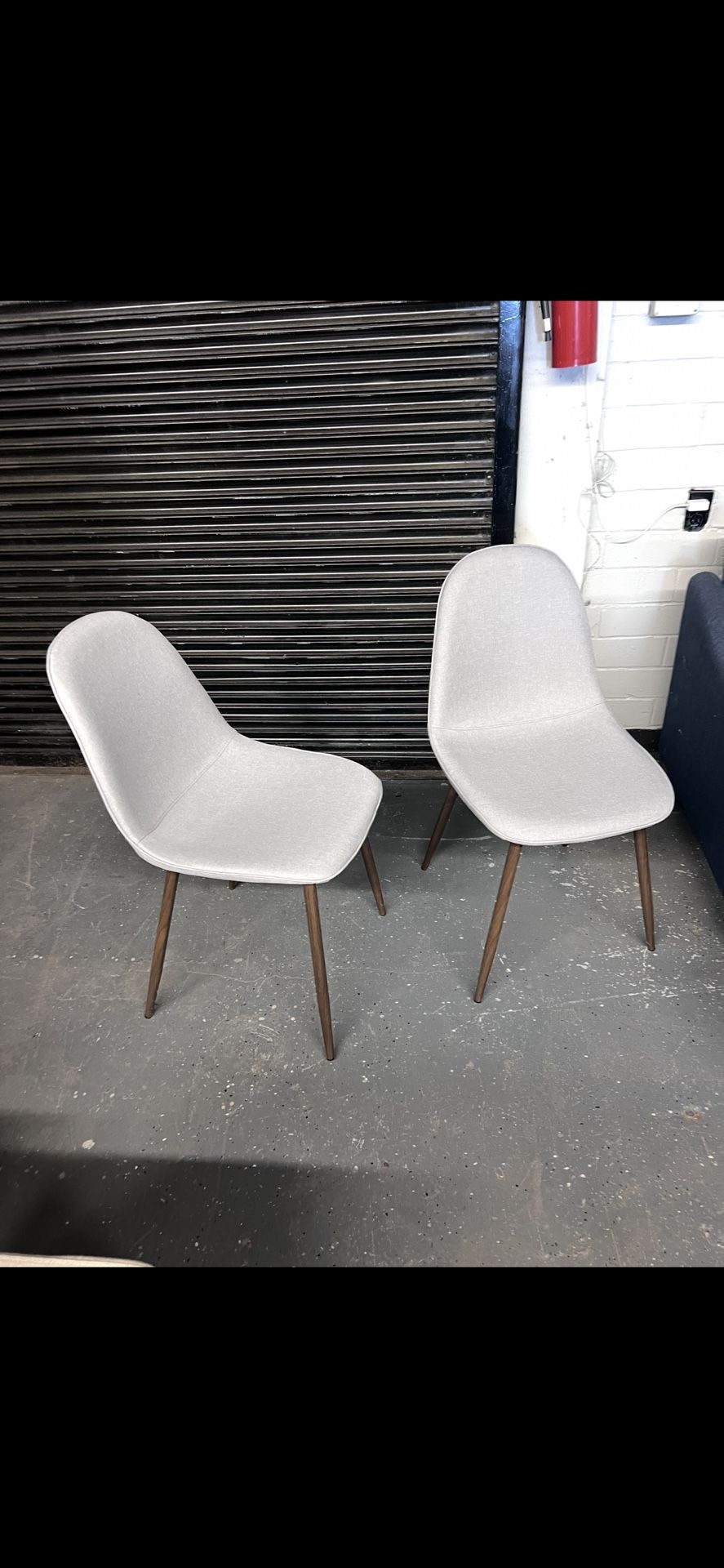 New Set Of 2 Dining Chairs Light Gray Dimensions Pictures 