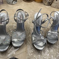 Fancy Silver/Crystal High Heels