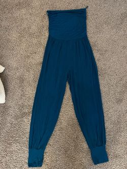 Women’s strapless Teal Jumpsuit