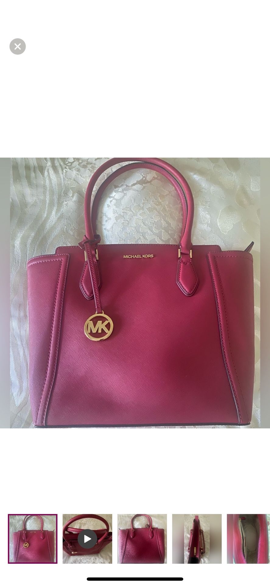 Michael Kors Ayden Berry Leather Tote looks like a new.