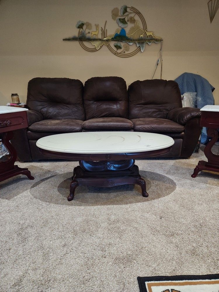 Marble Top Coffee & 2 Side Tables