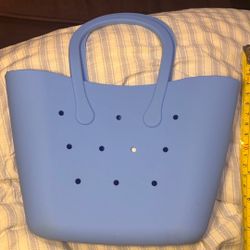 mini baby blue croc style tote bag 