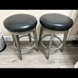Bar Stools - Set Of Two Swivel Bar Stools 