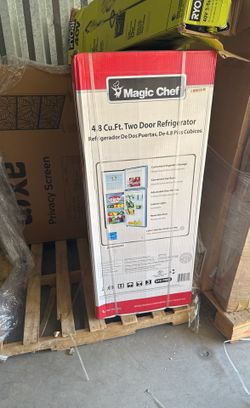 4.8. Cu Ft Two Door Mini Refrigerator with Freezer, Stainless Steel New