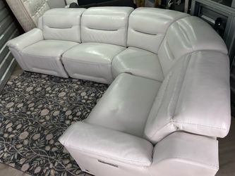SECTIONAL GENUINE LEATHER RECLINER ELECTRIC WHITE COLOR ✅💥🚛DELIVERY SERVICE AVAILABLE ✅🚛💥