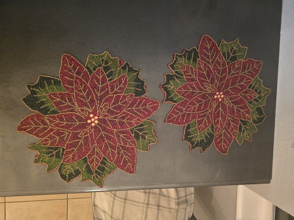 2 PIER ONE Beaded Placemats