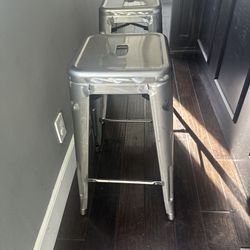 Stainless steel barstools (2)