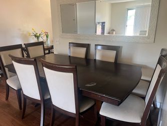 Solid Wood Extendable Dining Table with Chairs