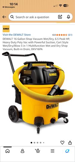 DEWALT 16 Gallon Shop Vacuum Wet/Dry