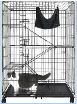 50 Inch Cat Cages Indoor, Large 4-Tier Cat Crate