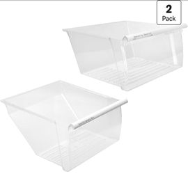 Whirlpool Compatible 2-Pack Crisper Bin Drawers WP(contact info removed)/ WP(contact info removed) Clear