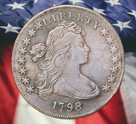1798 Draped Bust Dollar Small Eagle Silver Plated Novelty Coin Modern Restrike Token - Cir #1630