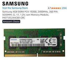 Samsung 4GB DDR4 2400MHz SODIMM RAM