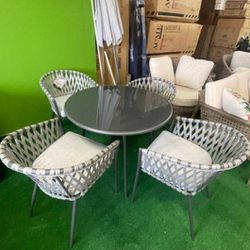 Ashley Palm Gray Outdoor Dinings Sets Tables and 4 Chairs Finance and Delivery Available 