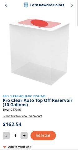 Pro clear Auto top off reservoir Aquarium Saltwater Fishtank