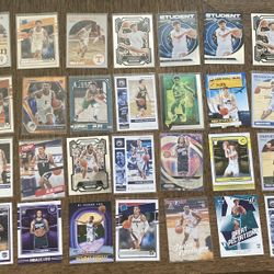 36 card lot NBA Basketball rookies etc NCAA Prizm , Bowman U etc .basketball cards