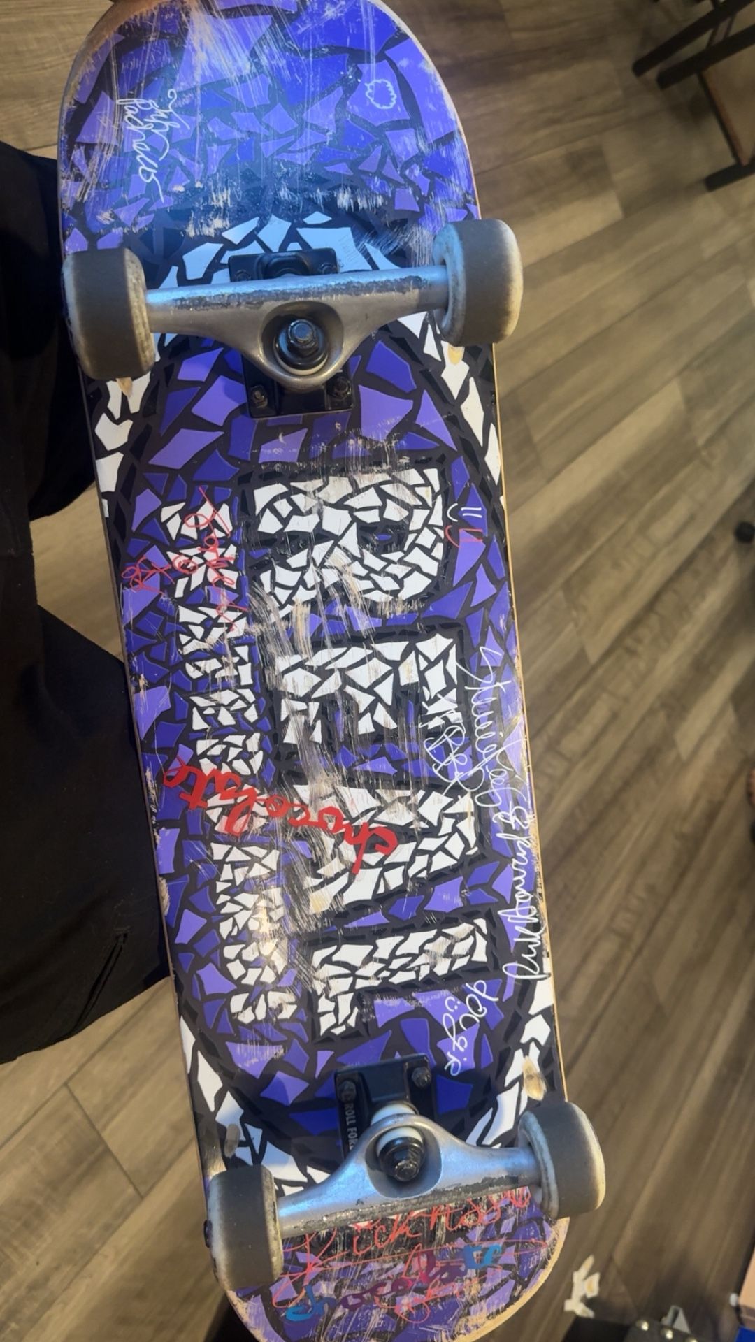 Skate board signed