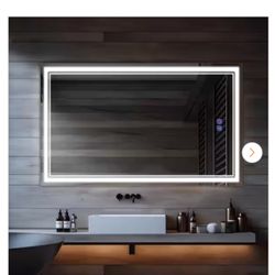 Dovelina 35 in. W x 59 in. H Modern Rectangular Frameless Anti-Fog LED Light Bathroom Vanity Mirror