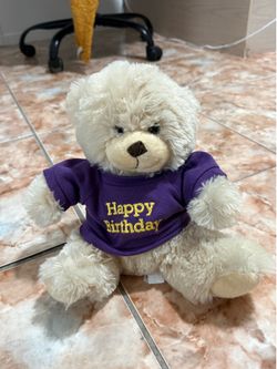 Happy Birthday Bear Stuffed Animal Plushy